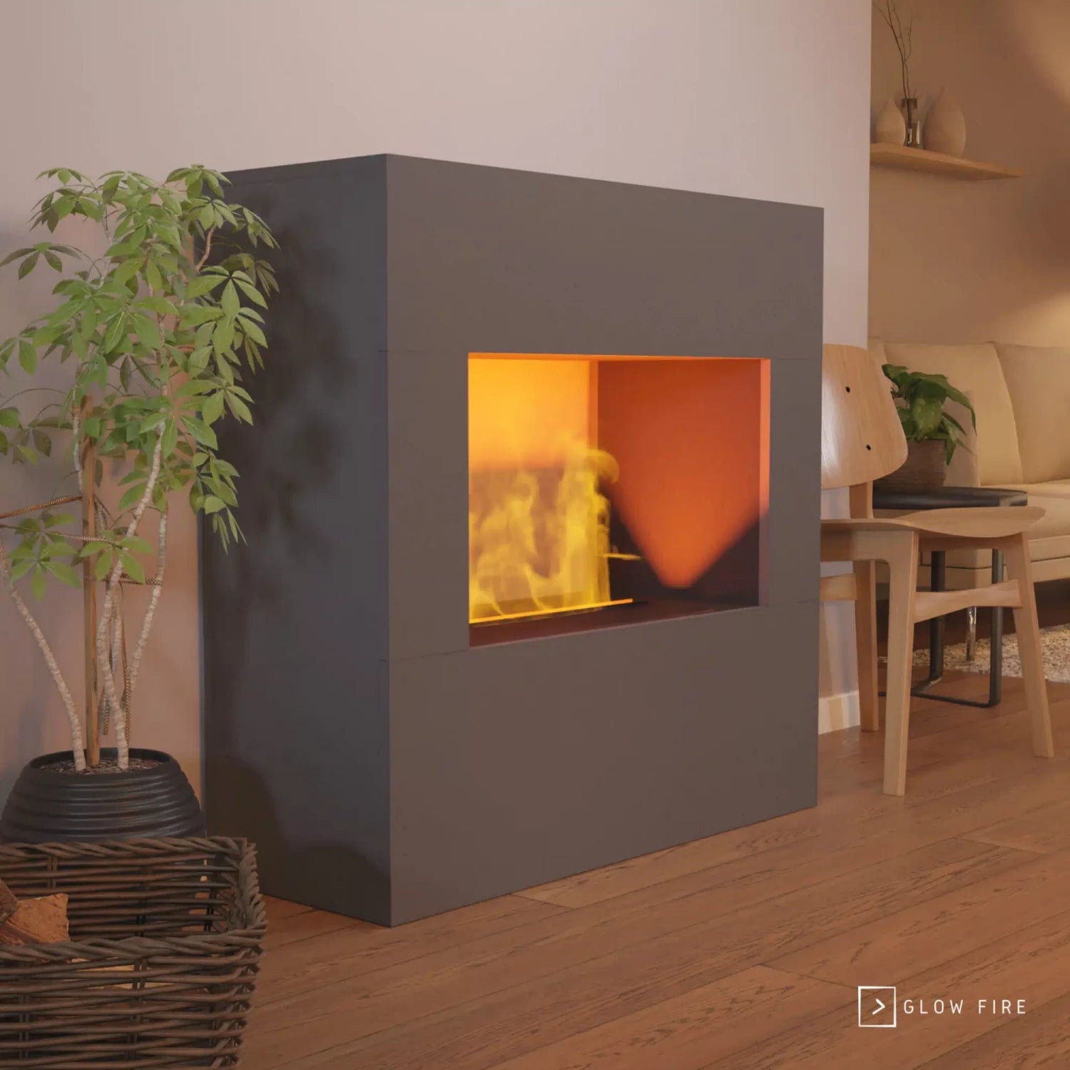 Goethe Wasserdampf Kamin - Grau