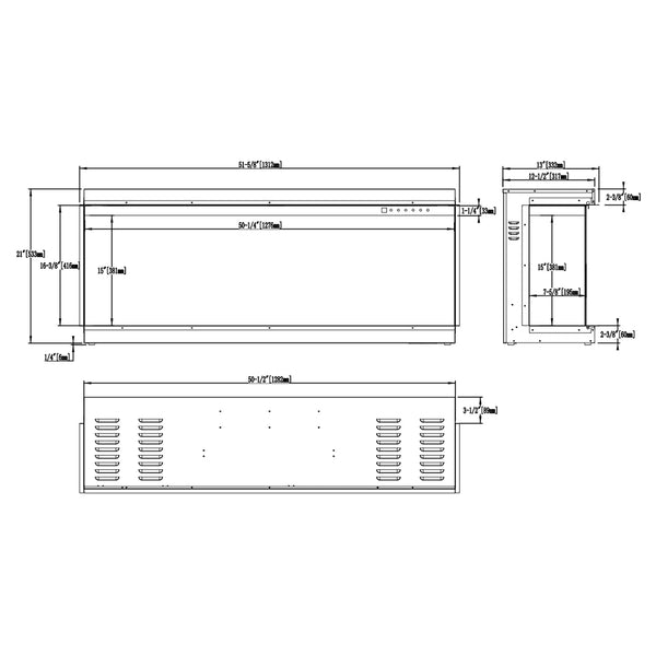 Aflamo Gold 132 cm Elektrischer Kamin