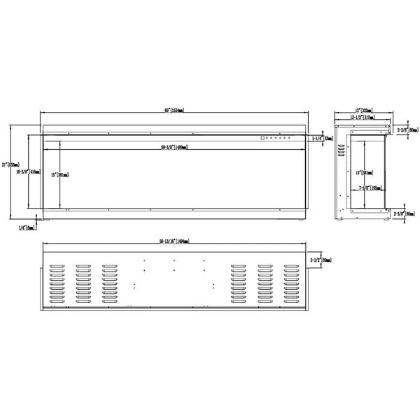 Aflamo Gold 152 cm Elektrischer Kamin