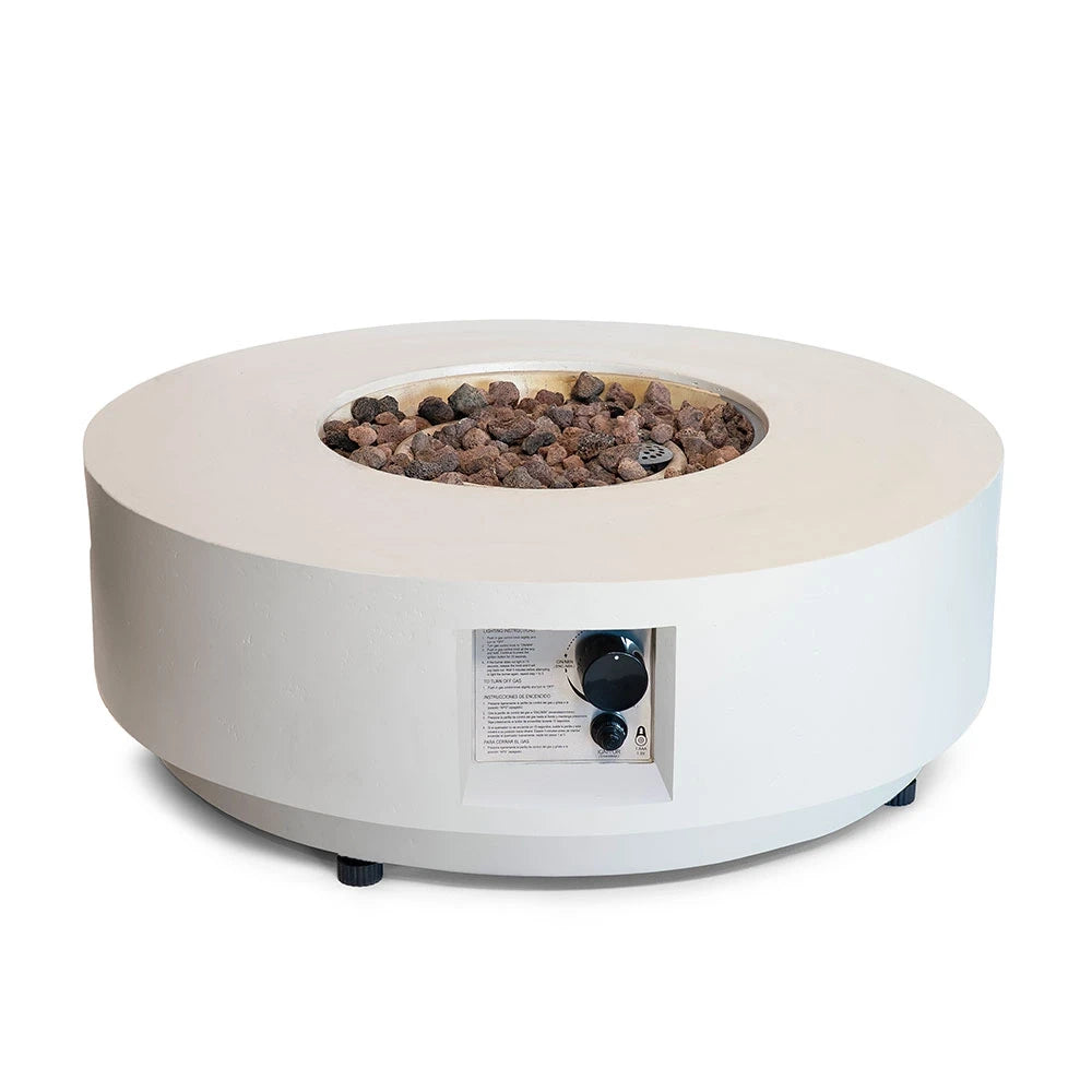 Estate Rund 76 Oyster Beige – Runder Gas-Feuertisch