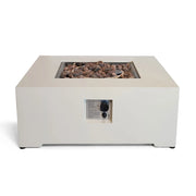 Estate Square 88 Austern Beige – Quadratischer Gas-Feuertisch