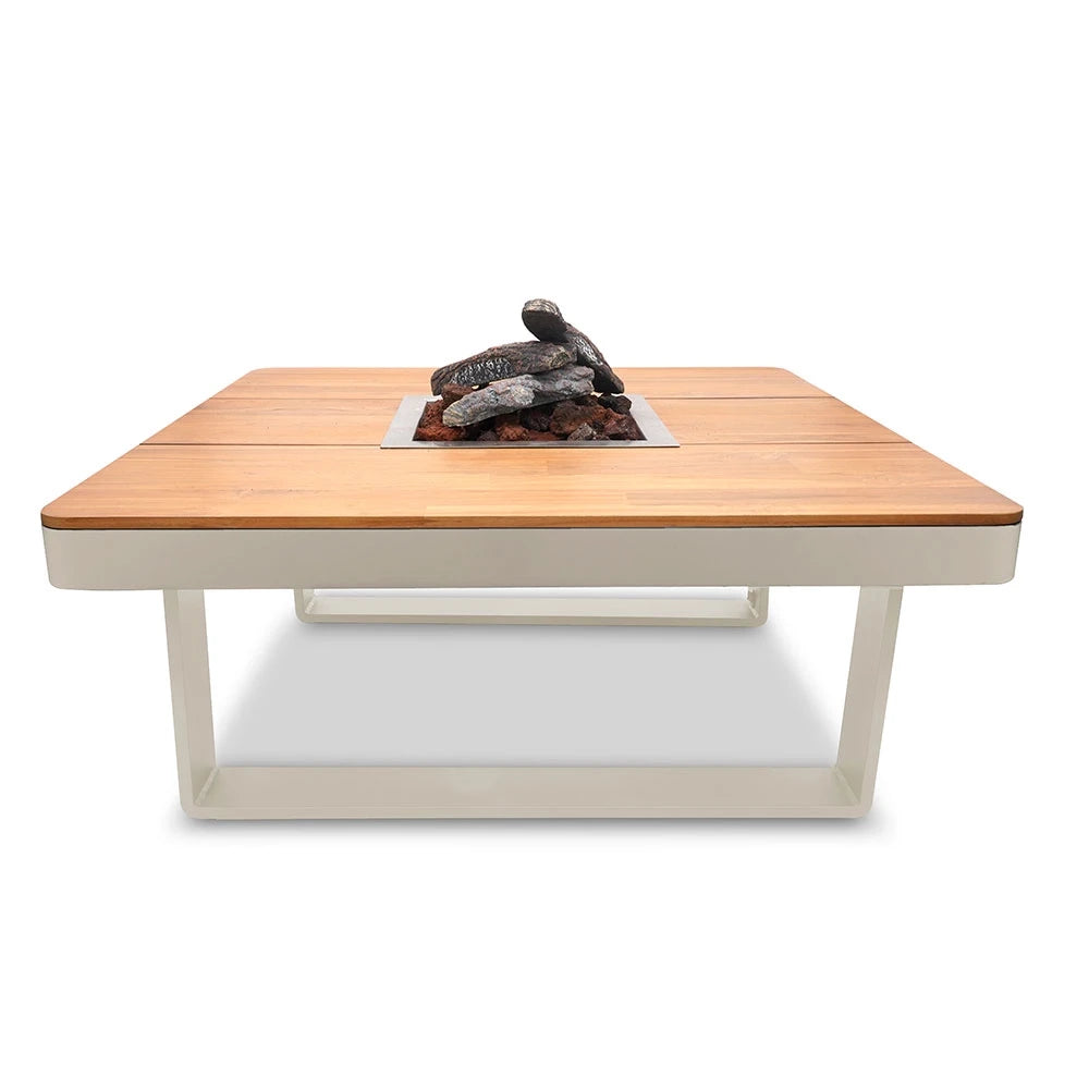 Horizon 95 Austern Beige – Quadratischer Gas-Feuertisch