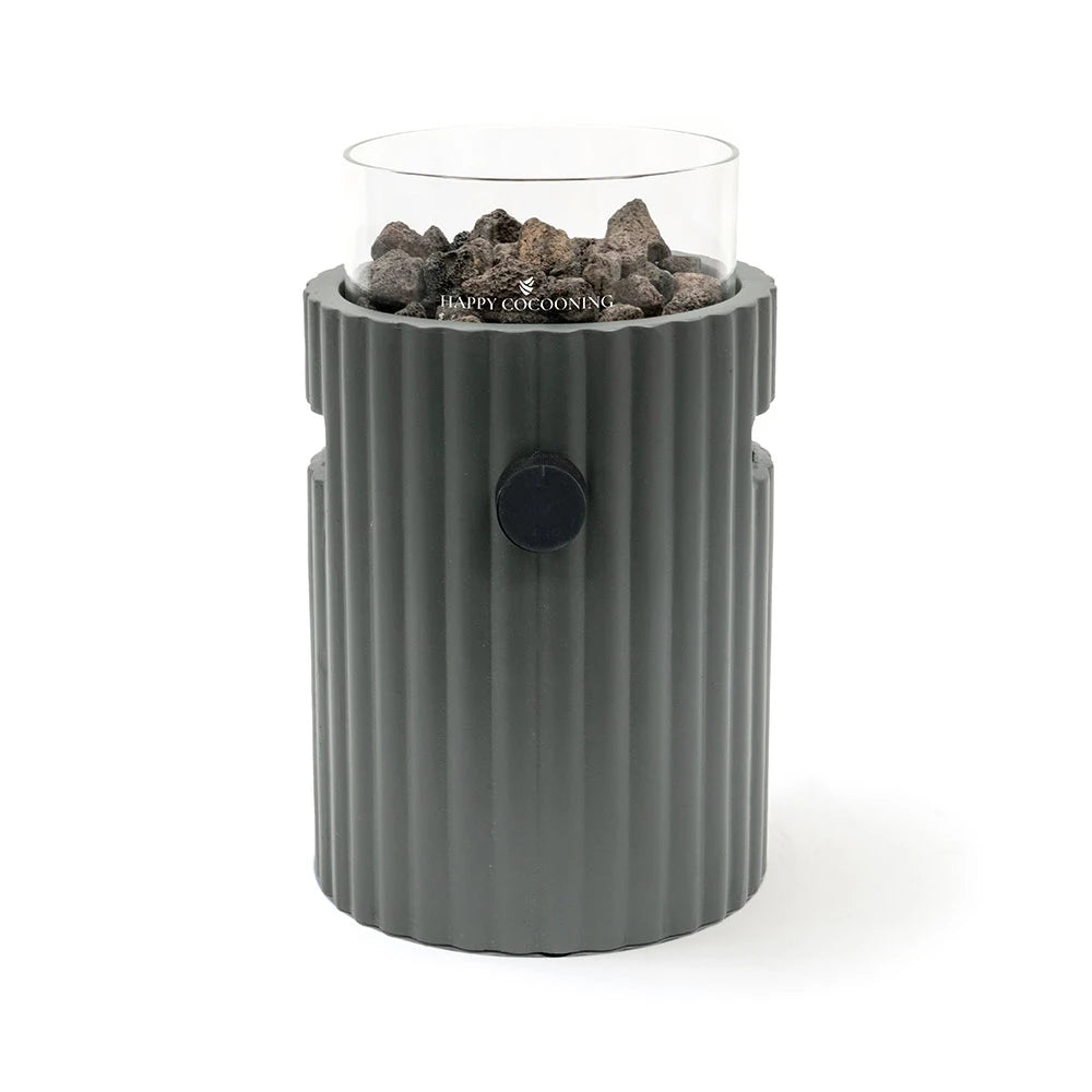 Lumi Rib Smokey Anthracite – Tischkamin mit Gasbetrieb