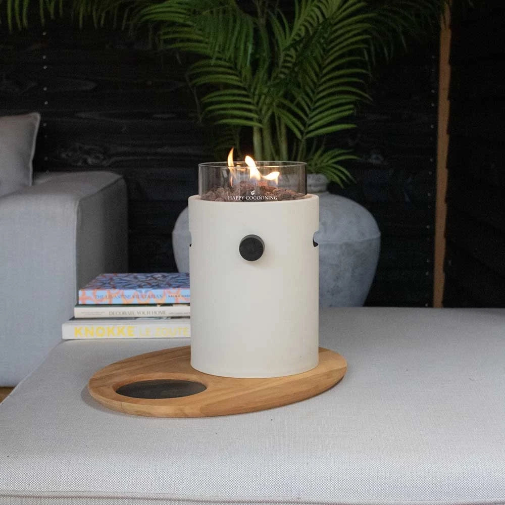 Lumi Austern Beige – Gas-Tischkamin