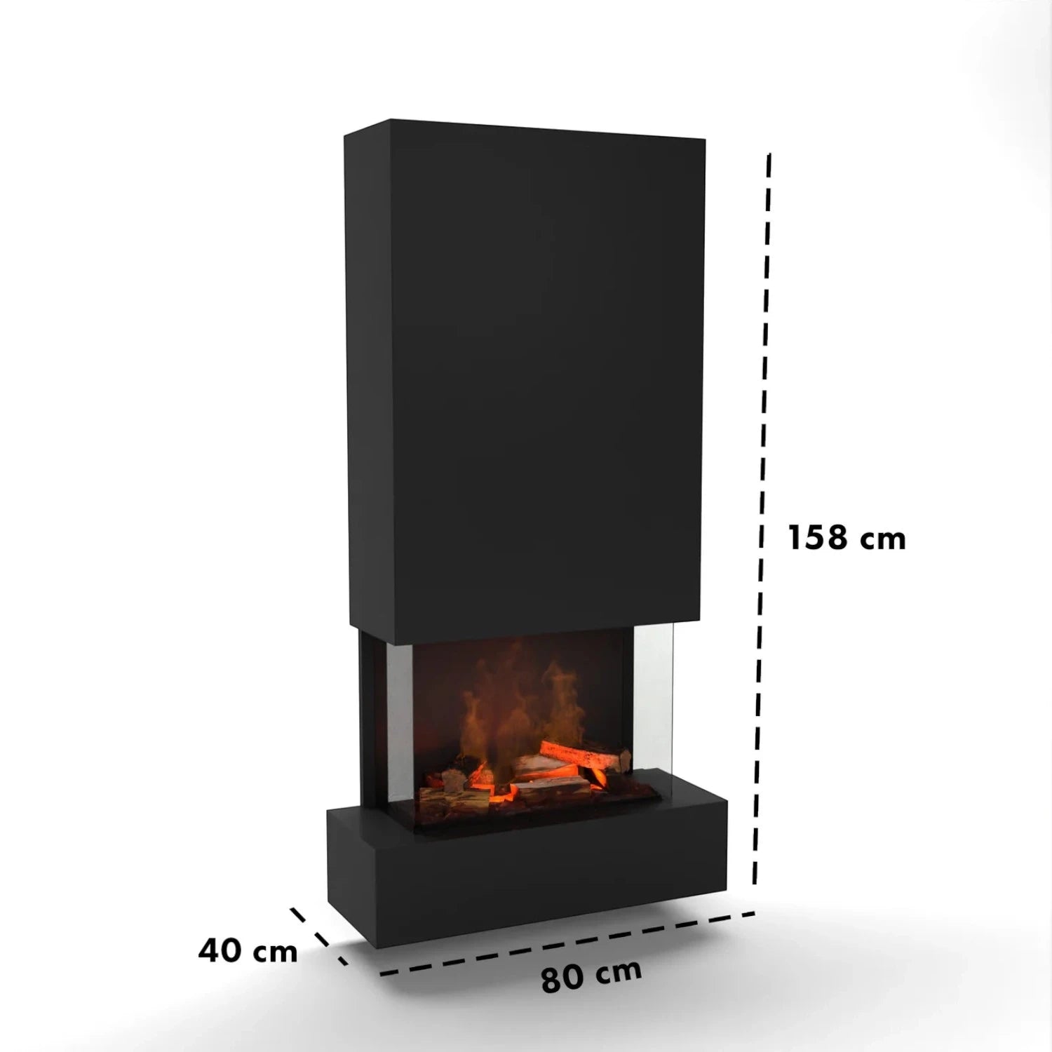 Hölderlin Tall Black OMC 600 – Wasserdampf Wandkamin