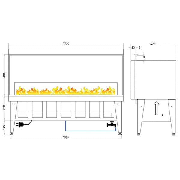 Incanto 1500 Hybridkamin-Einsatz