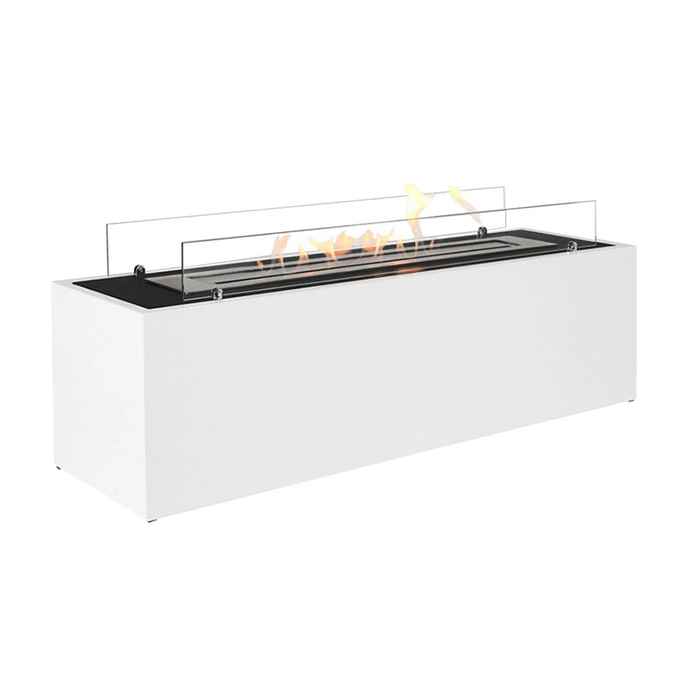 Freistehend 130 cm Biokamin - Weiß