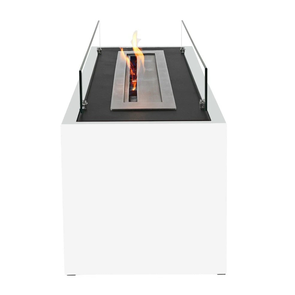 Freistehend 130 cm Biokamin - Weiß