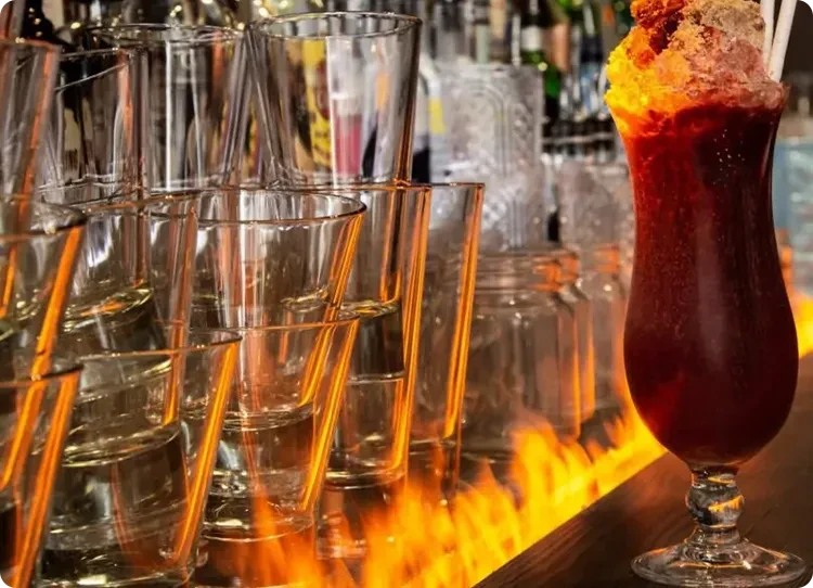 Water Vapour burner in a bar