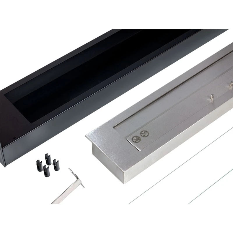 Eingebauter Kamin schwarz 60 cm