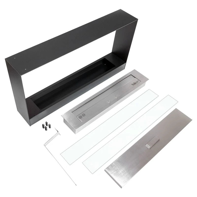 Schwarzer Bio Kamin 100 cm