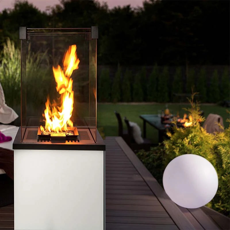Fernbedienbarer Deluxe Patio Gaskamin – Weiß