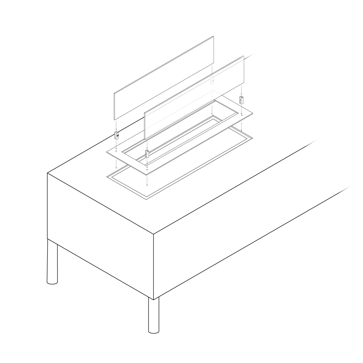 Einbauprofil für 60 cm Brenner