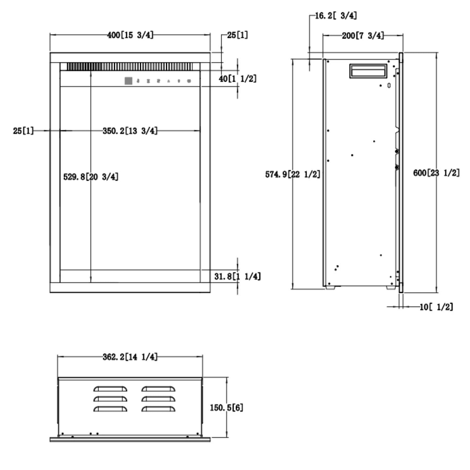 Aflamo 3D Elektrischer Kamineinsatz 16" (40 × 60 cm)