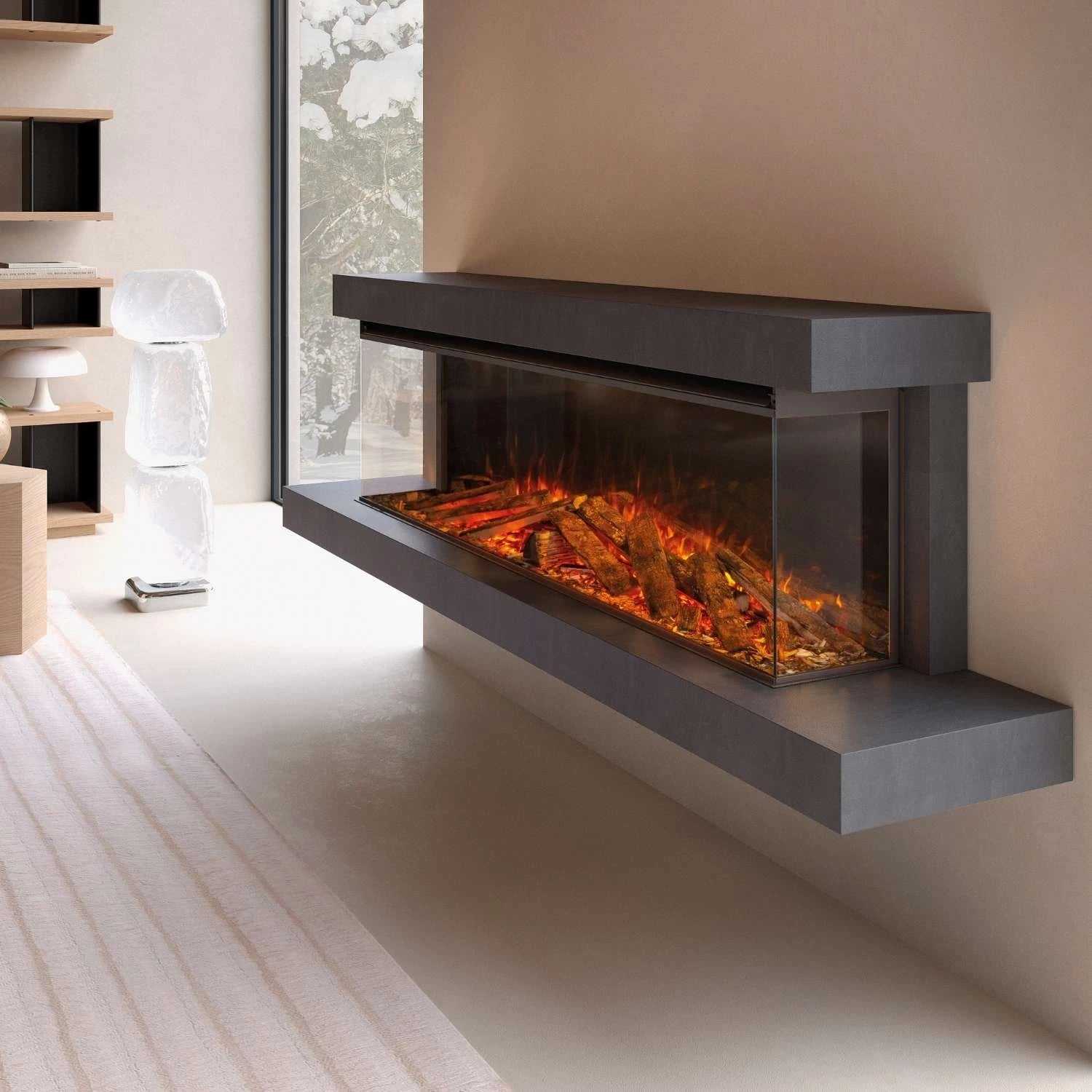 Lumen 1600 Wandkamin – Elektrisch, Anthrazit