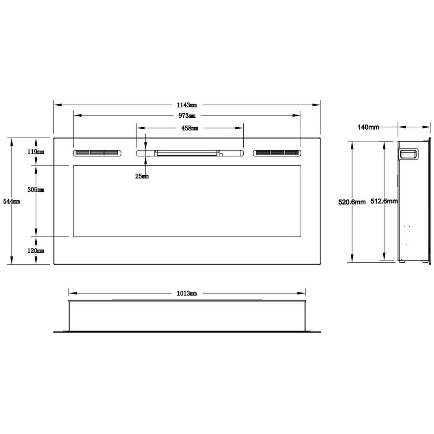 Majestic Wandmontierter Elektrokamin 45" (114 cm)