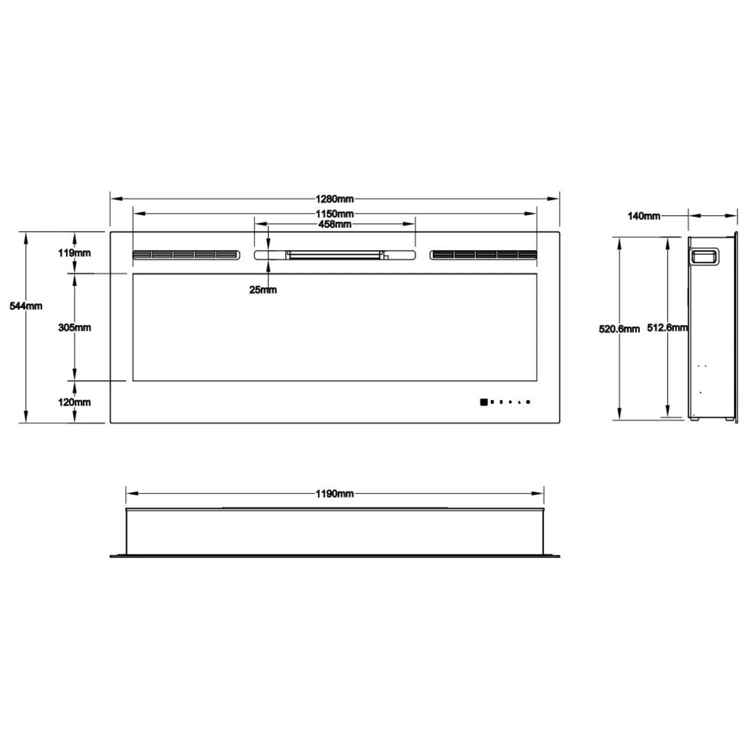 Majestic Wandmontierter Elektrischer Kamin 50" (128 cm)