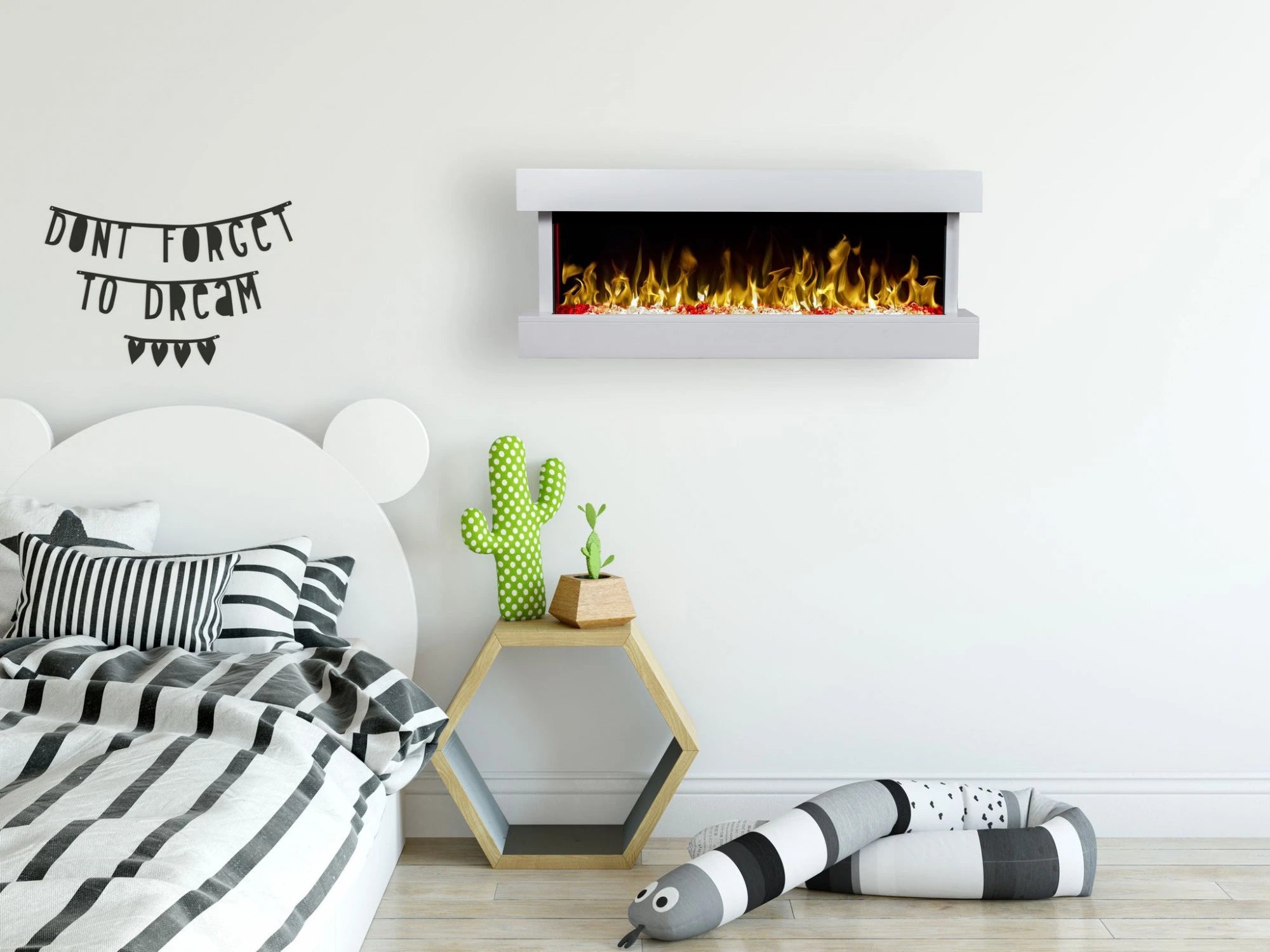 Nordfolk Elektro-Wandkamin - Weiß