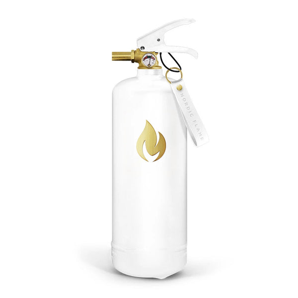 Weißer Feuerlöscher 2 kg - Goldenes Emblem