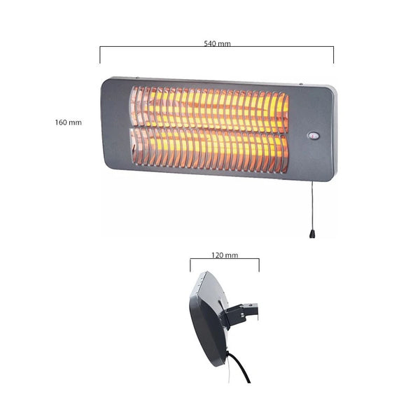Lugo 2000 Watt Terrassenheizung für Wand