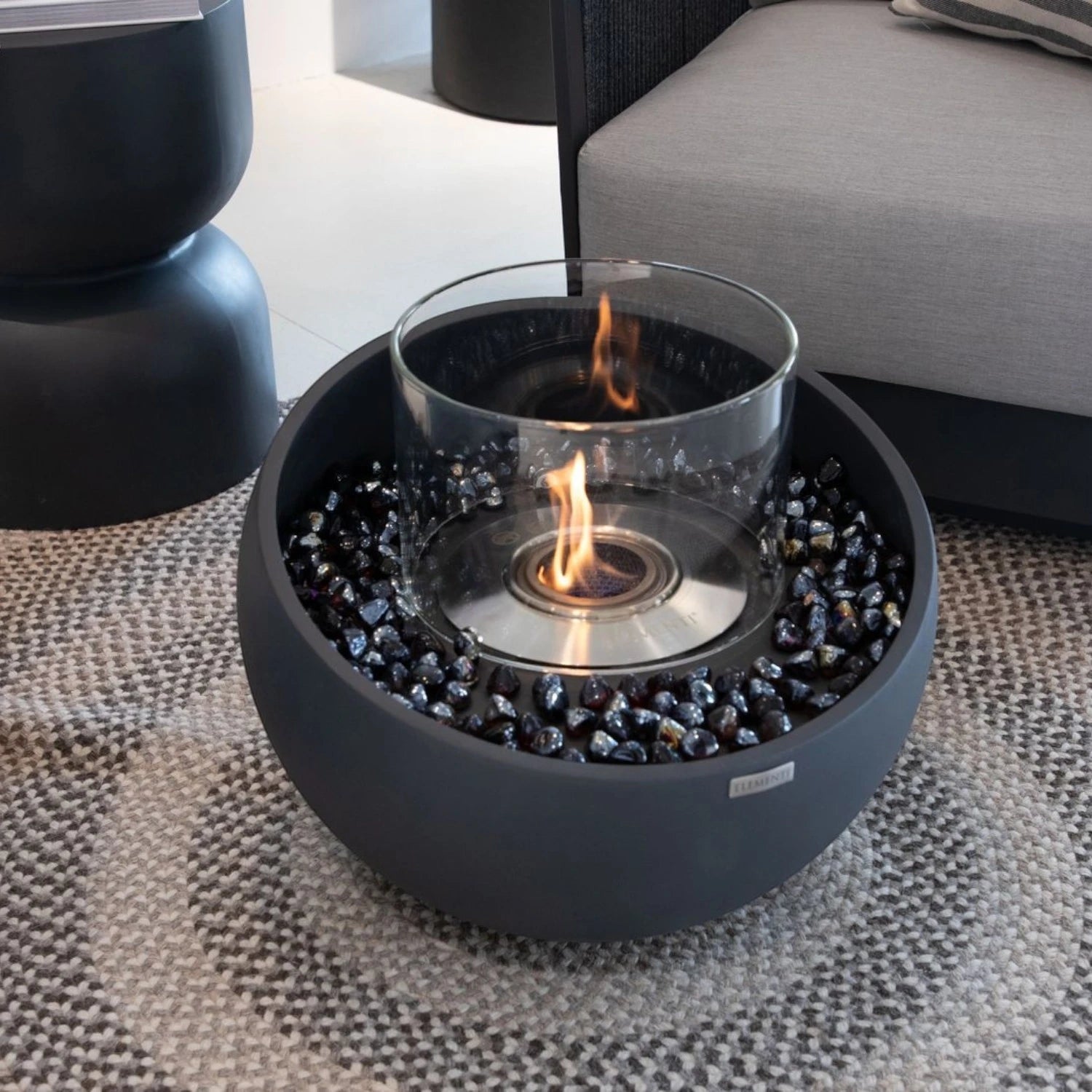 FIRENZE Bioethanol Schale S – Schiefer Schwarz