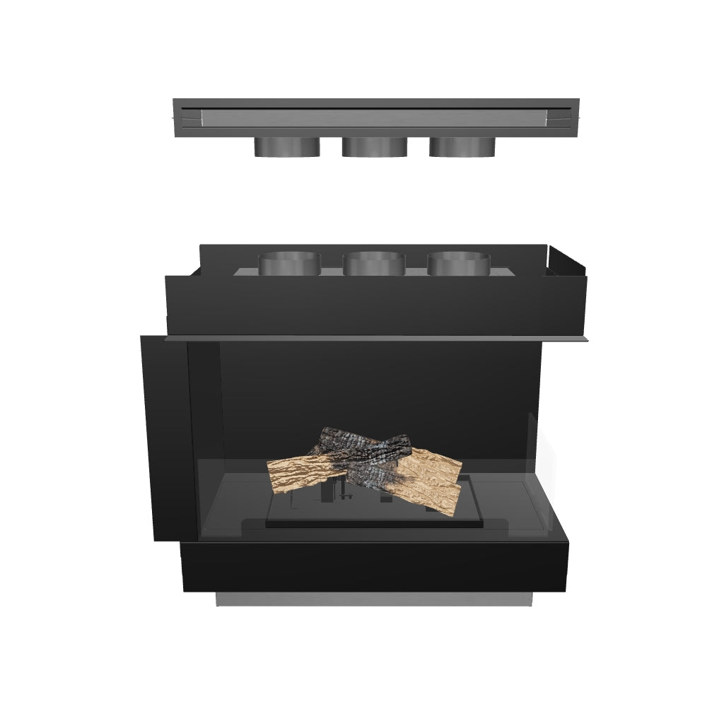 Flogs Box 800 Ecke rechts (Innenraum-Entlüftung) – Bioethanol-Kamin