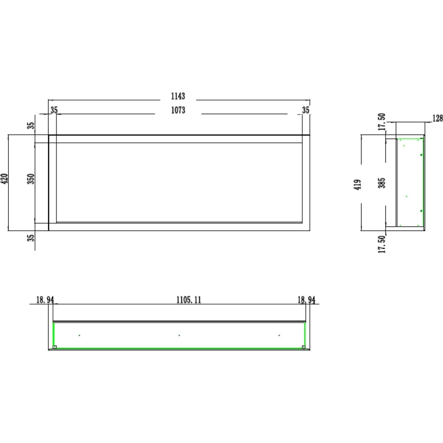 Aflamo Pride Slim 115 cm Elektrischer Kamin