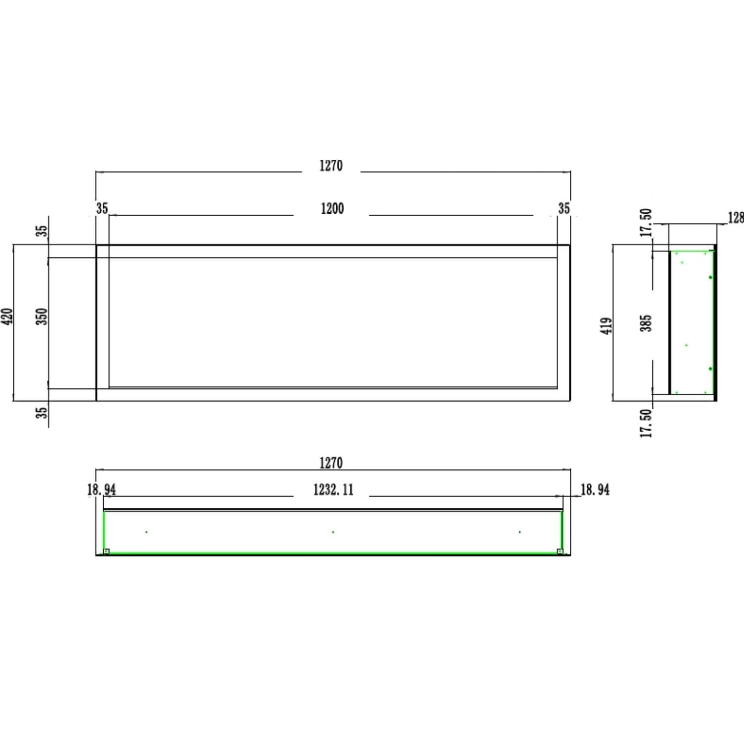 Aflamo Pride Slim 127 cm Elektrischer Kamin