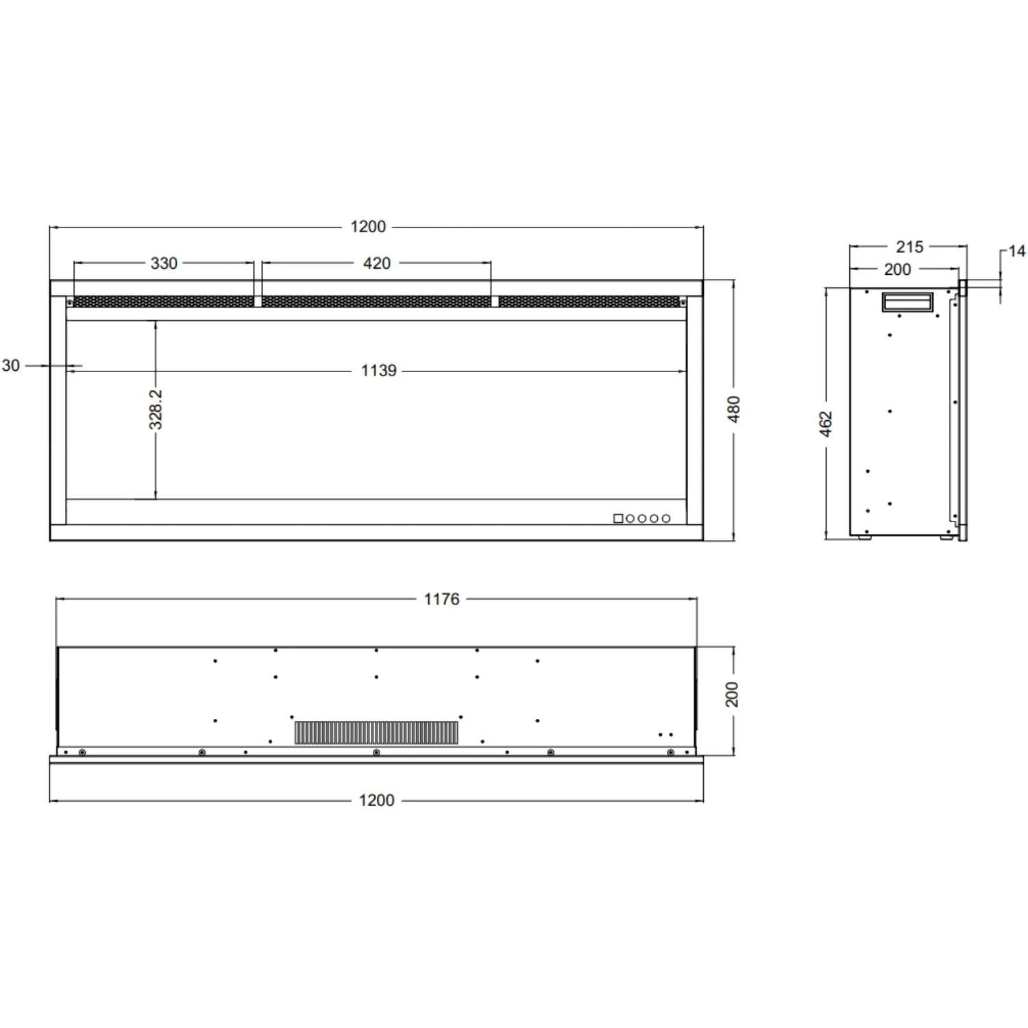 Aflamo Royal 3D 120 cm Elektrischer Kamin