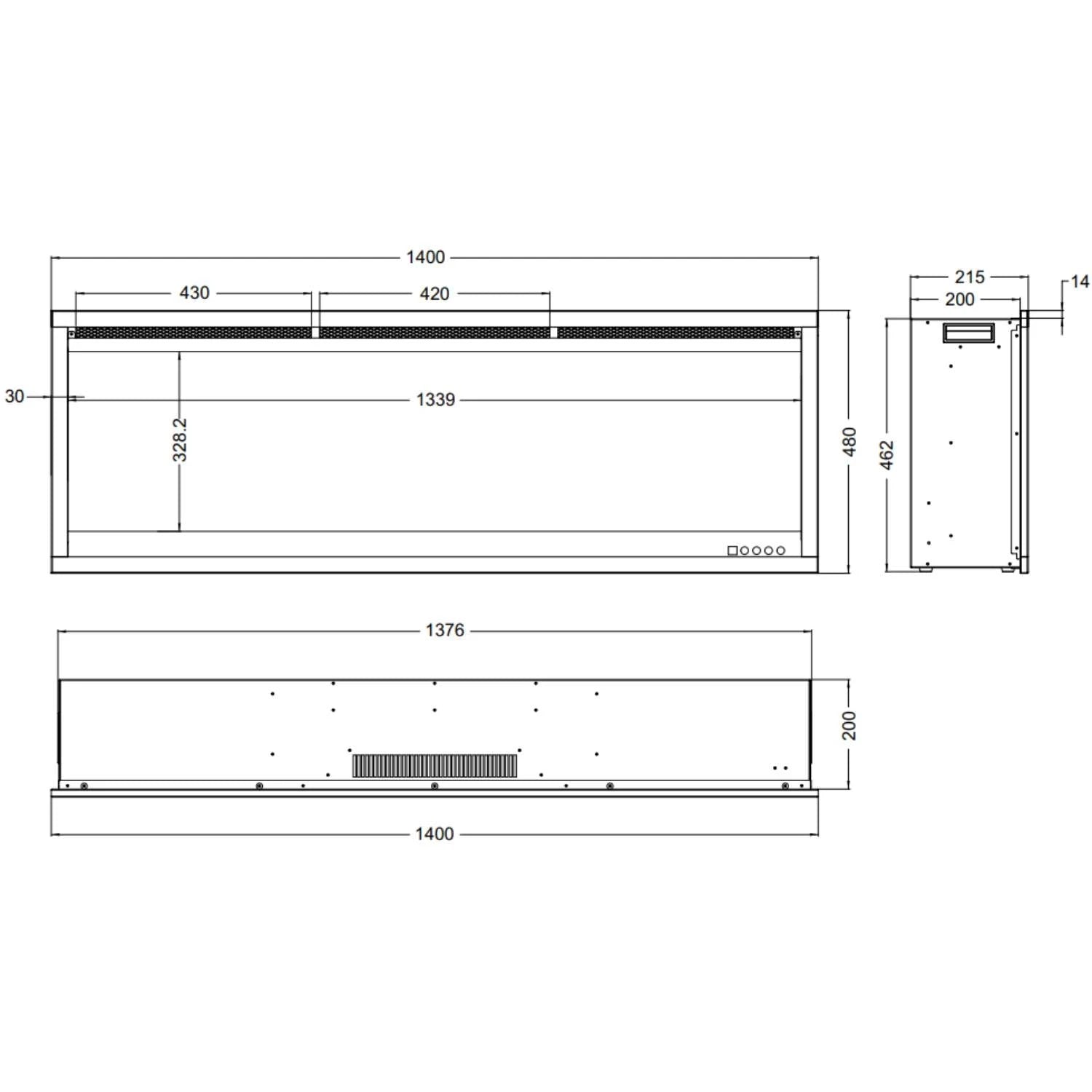 Aflamo Royal 3D 140 cm Elektrokamin