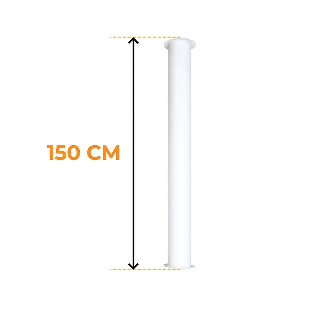 Toronto Rohr Weiß 150 cm – Gesamtlänge 190 cm