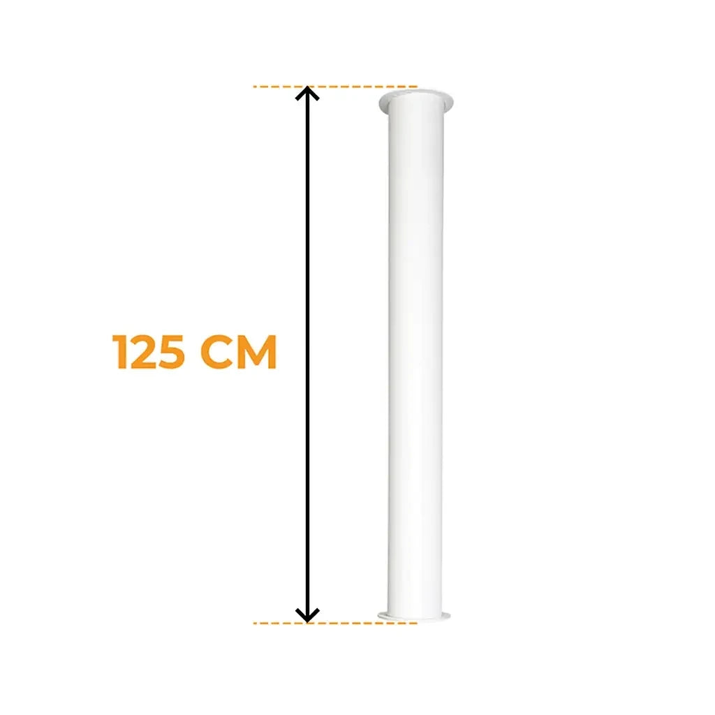 Toronto Rohr Weiß 125 cm – Gesamtlänge 165 cm