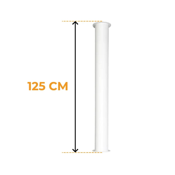 Toronto Rohr Weiß 125 cm – Gesamtlänge 165 cm