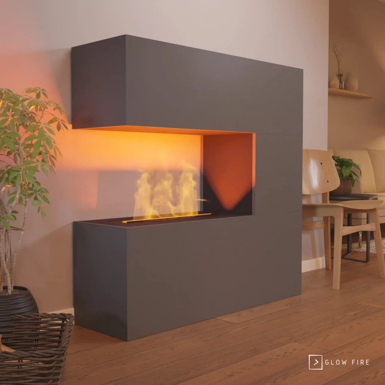 Schiller Wasserdampf Kamin - Grau