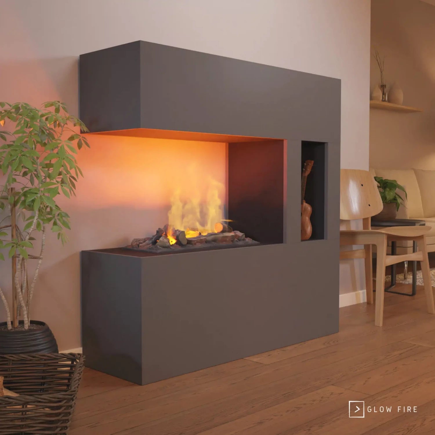 Schiller Pocket Wasserdampf Kamin - Grau
