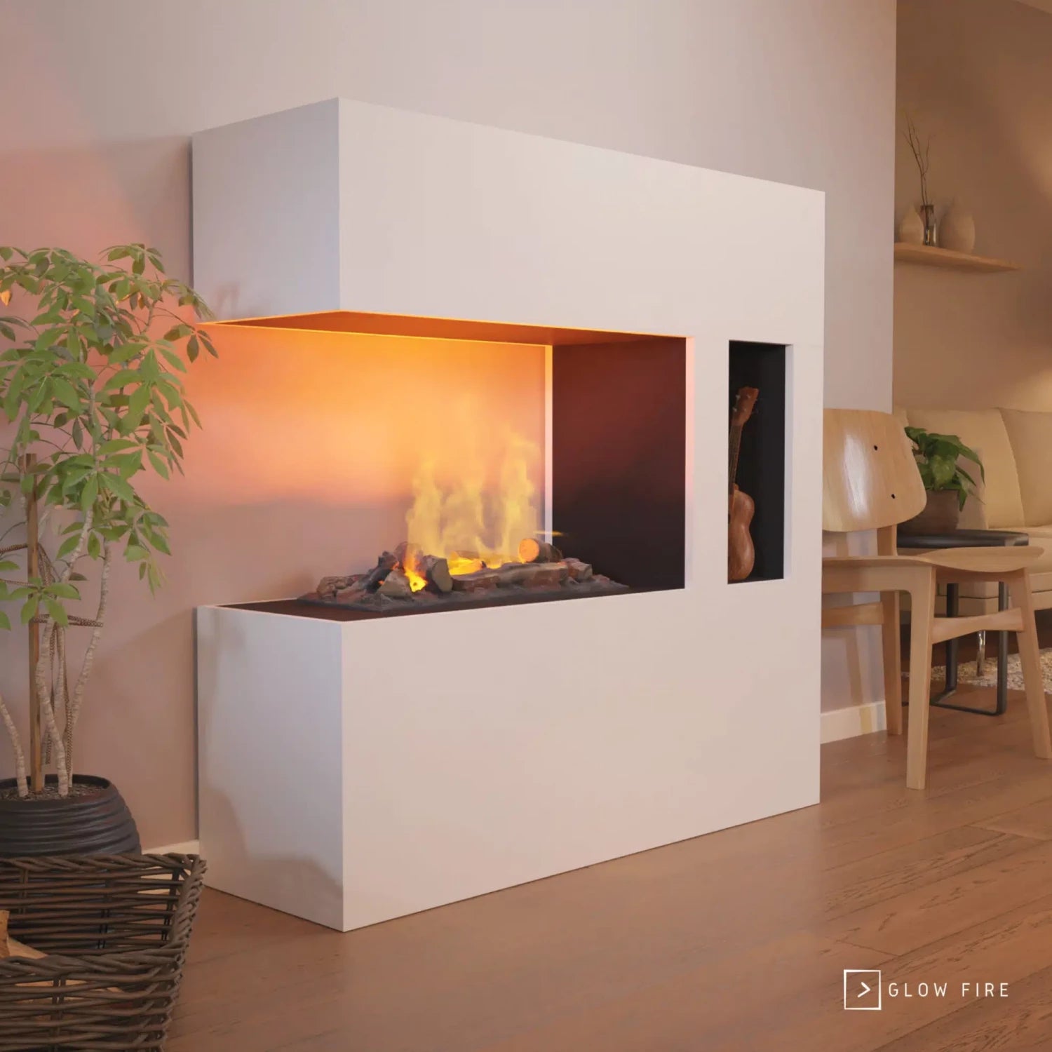 Schiller Pocket Wasserdampf Kamin - Weiß