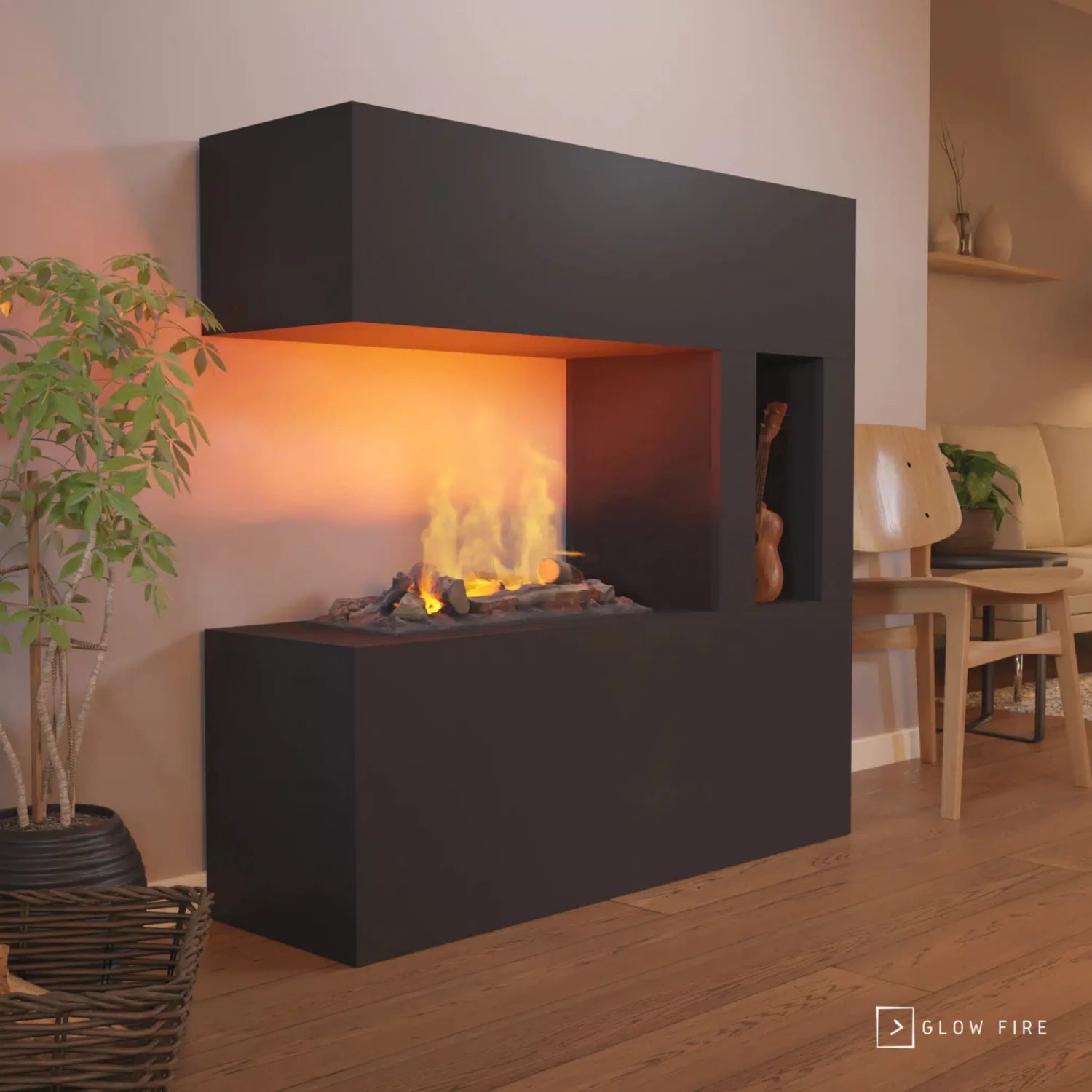 Schiller Pocket Wasserdampf Kamin - Schwarz