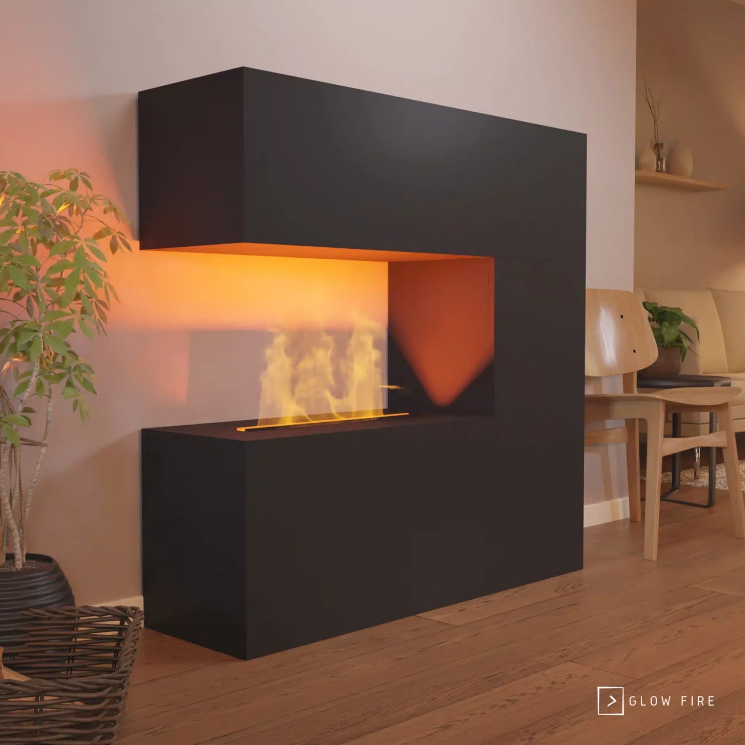 Schiller Wasserdampf Kamin - Schwarz