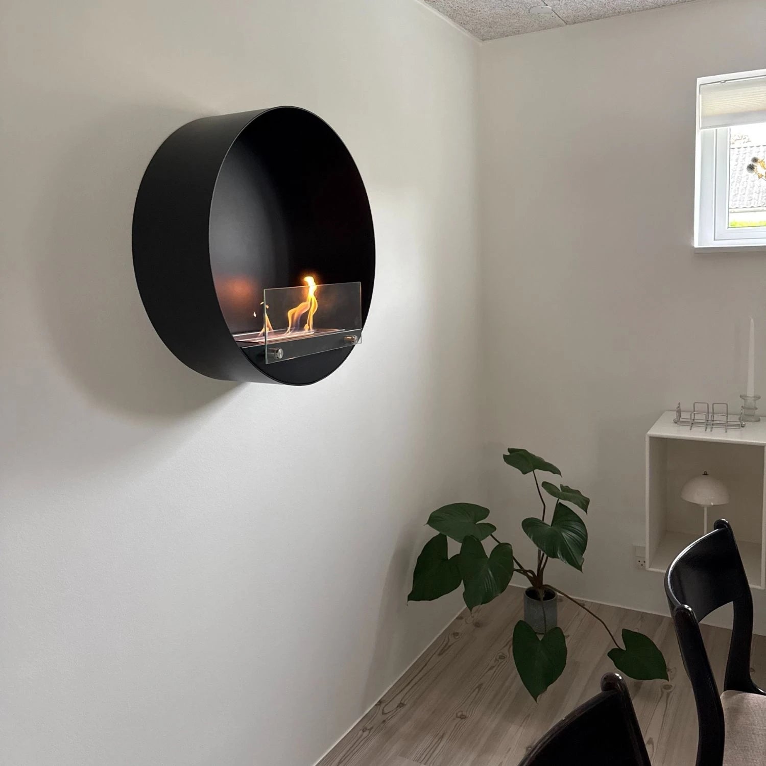 Delaware runder Ethanol Wandkamin