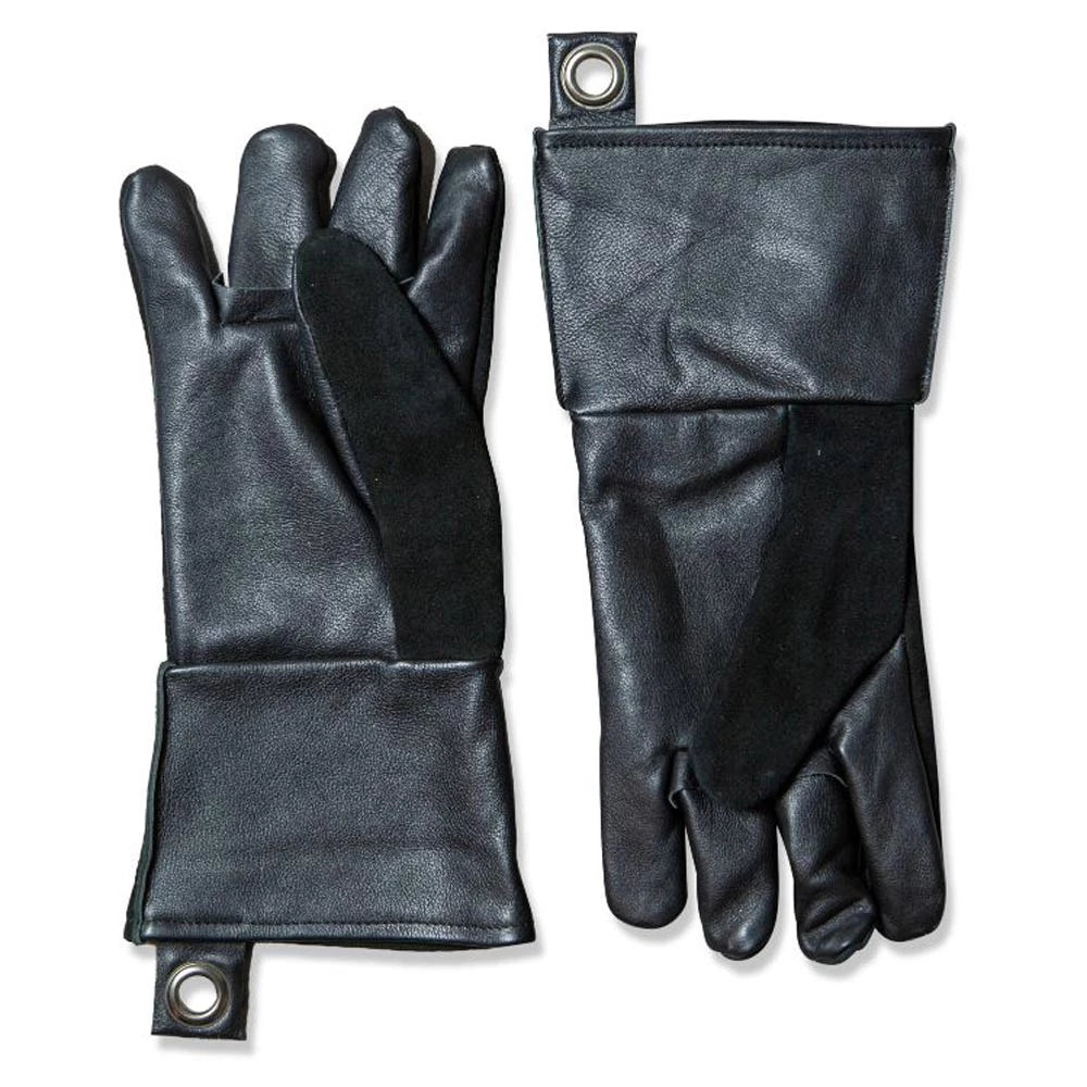 Grillhandschuhe aus schwarzem Leder - 2 Stück