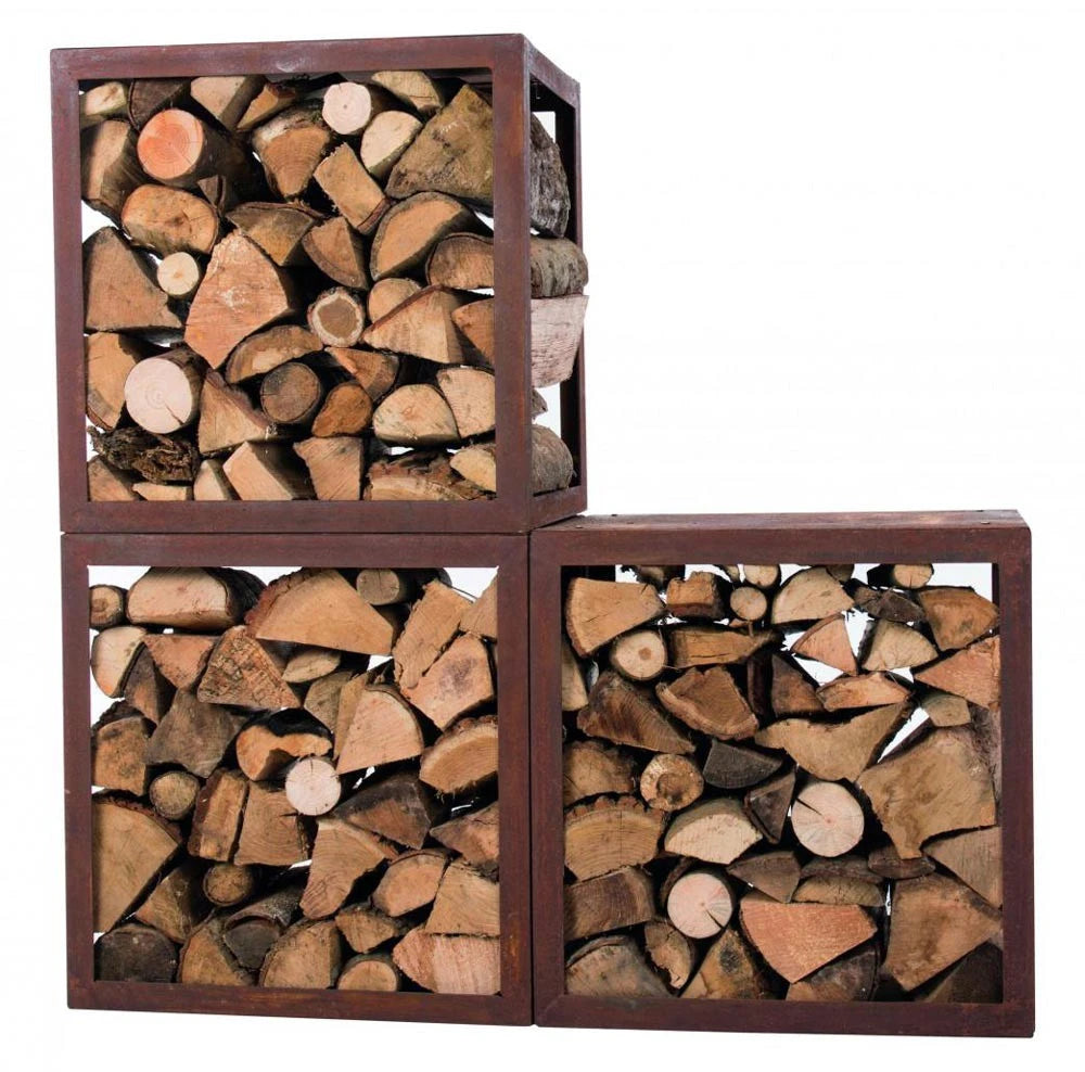 Lagerung für Brennholz in Cortenstahl - 50 cm