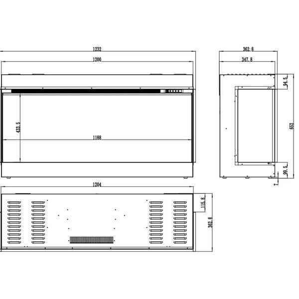 Aflamo Superb 3D 120 cm Elektrokamin