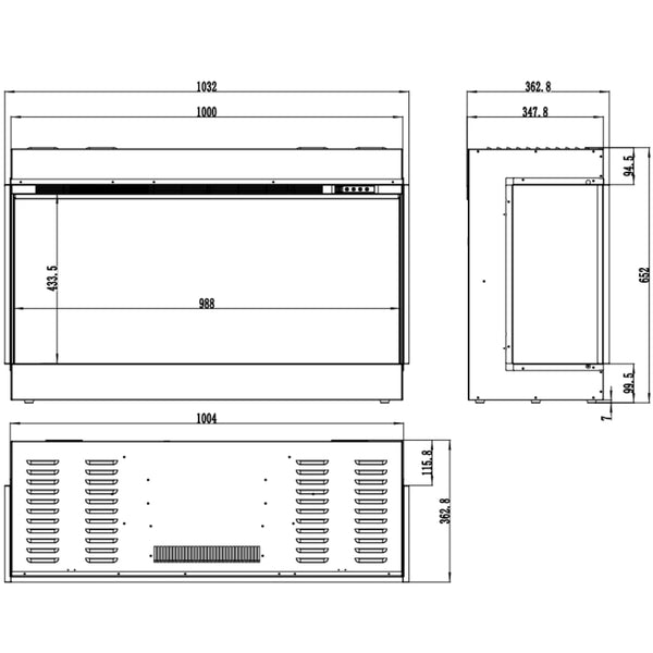 Aflamo Superb 3D 103,2 cm Elektrischer Kamin