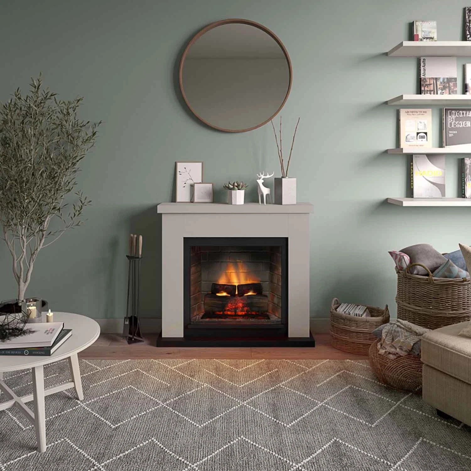 Frode Elektro Kamin - Beige