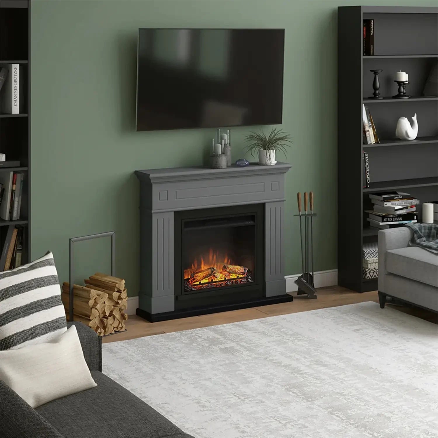 Larsen Elektro Kamin - Grau