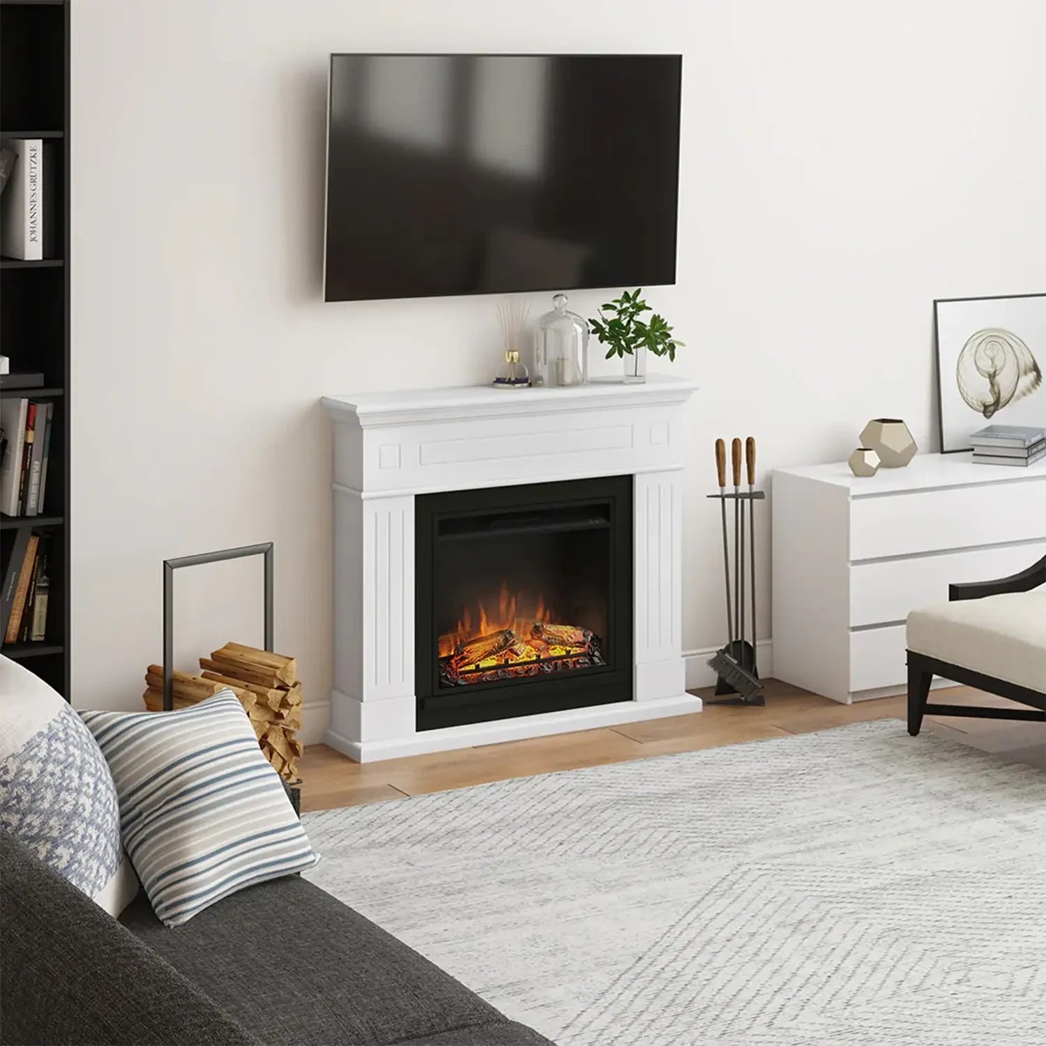 Larsen Elektro Kamin - Weiß
