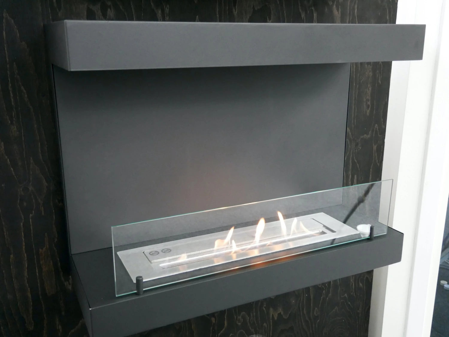 Dakota - 3-seitiger Schwarz Wandkamin
