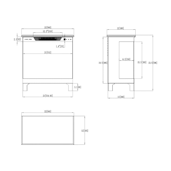 Aflamo Tower 3D 56 cm Elektrischer Kamin