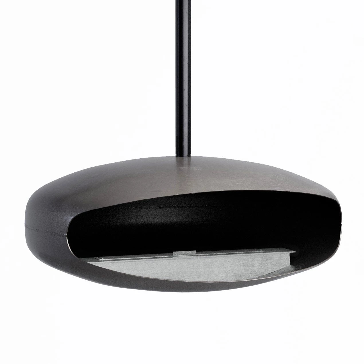 Hein & Haugaard UFO-80 ceiling-mounted bioethanol fireplace in the Industrial New York finish