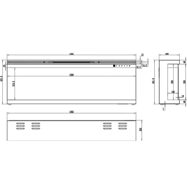 Aflamo Unique 127 cm Elektrischer Kamin